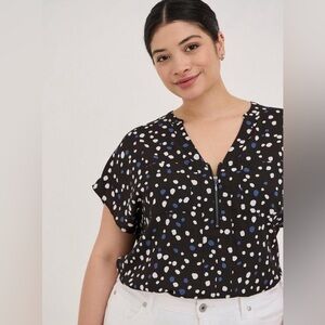 Torrid Georgette Zip-Front Dolman Blouse Size 3x